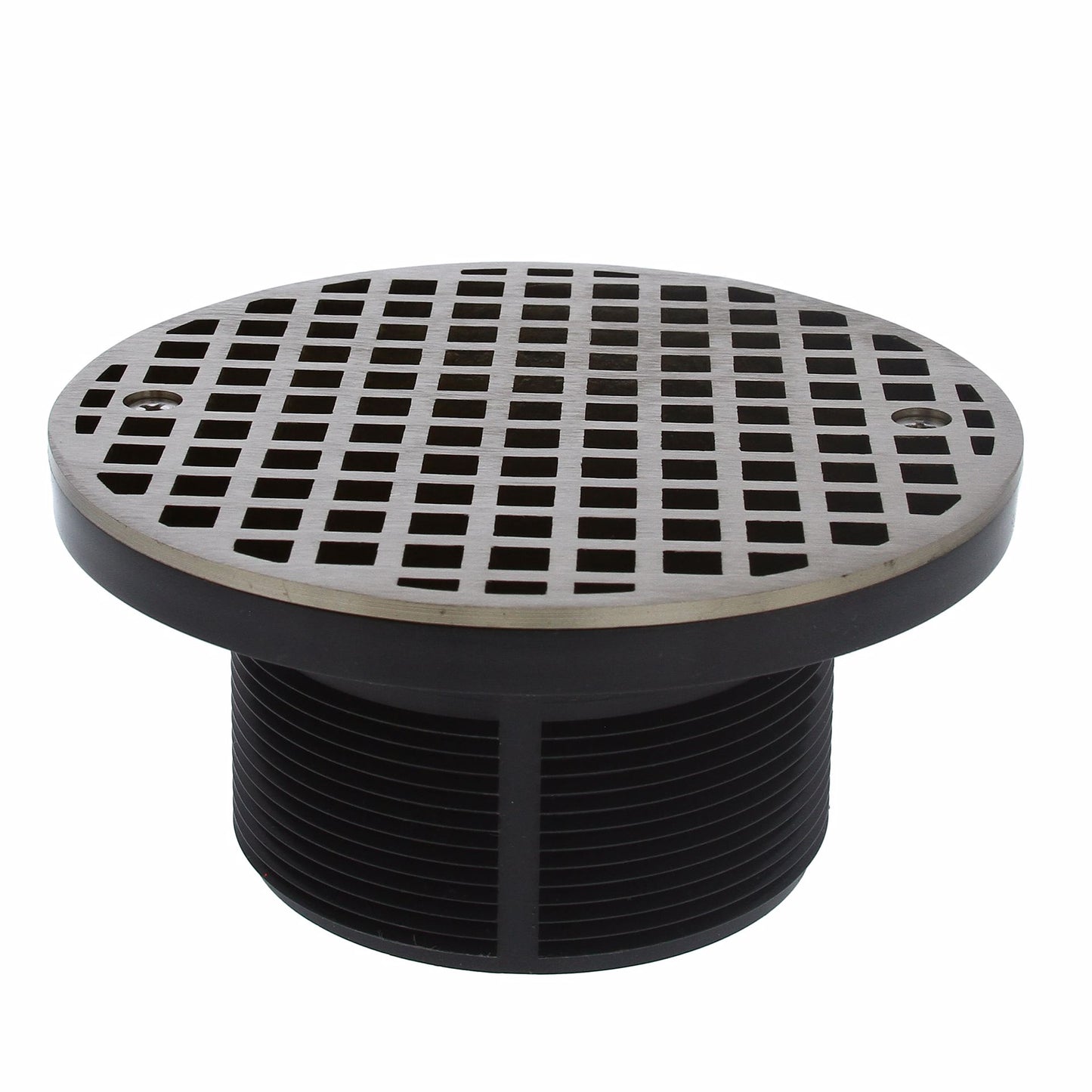 Jones Stephens D50526 4" LevelBest® Adapter with 3-1/2" Plastic Spud and 6" Nickel Bronze Strainer
