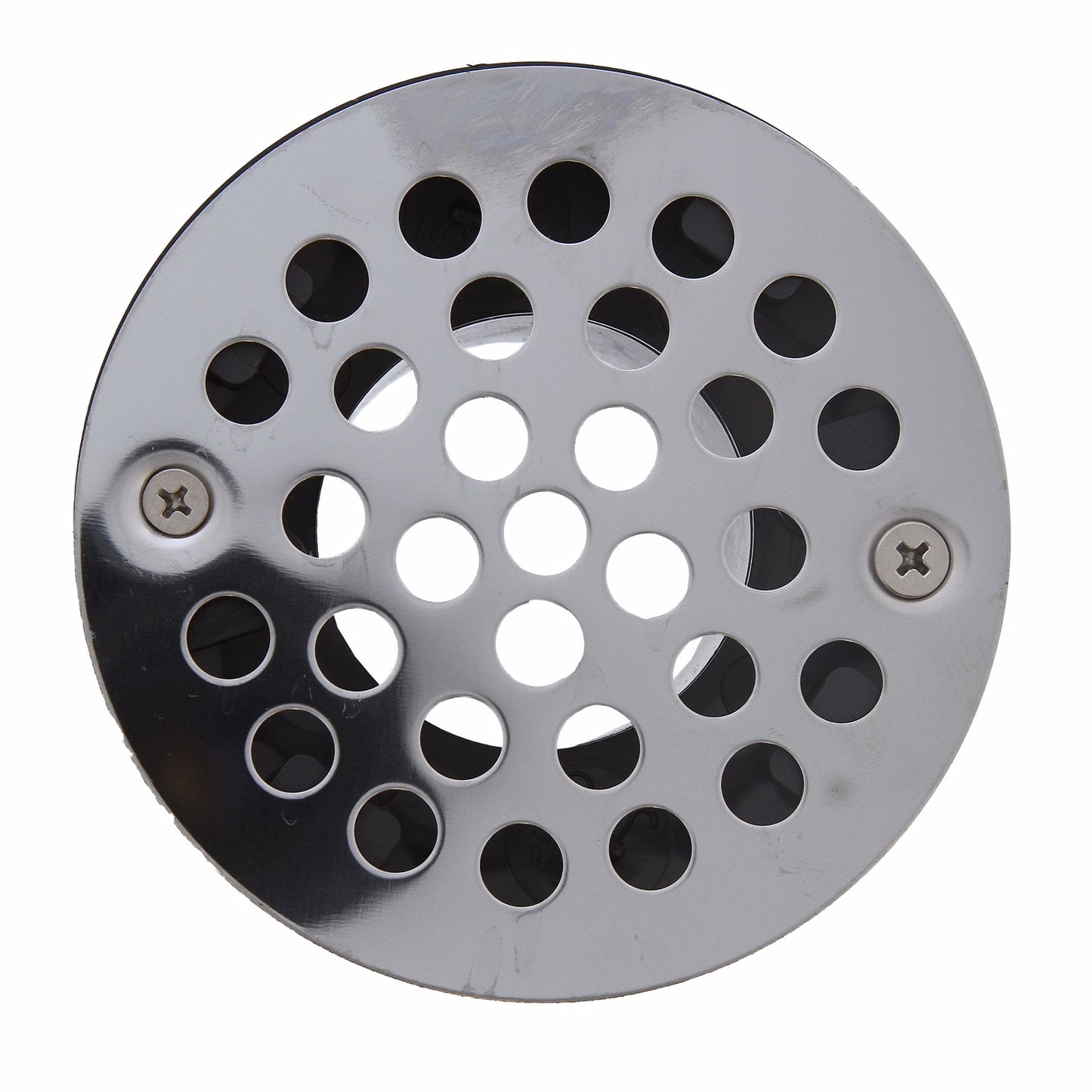 Jones Stephens D50700 2" PVC Shower Drain with 2" Plastic Spud and 4" Round Stainless Steel Strainer