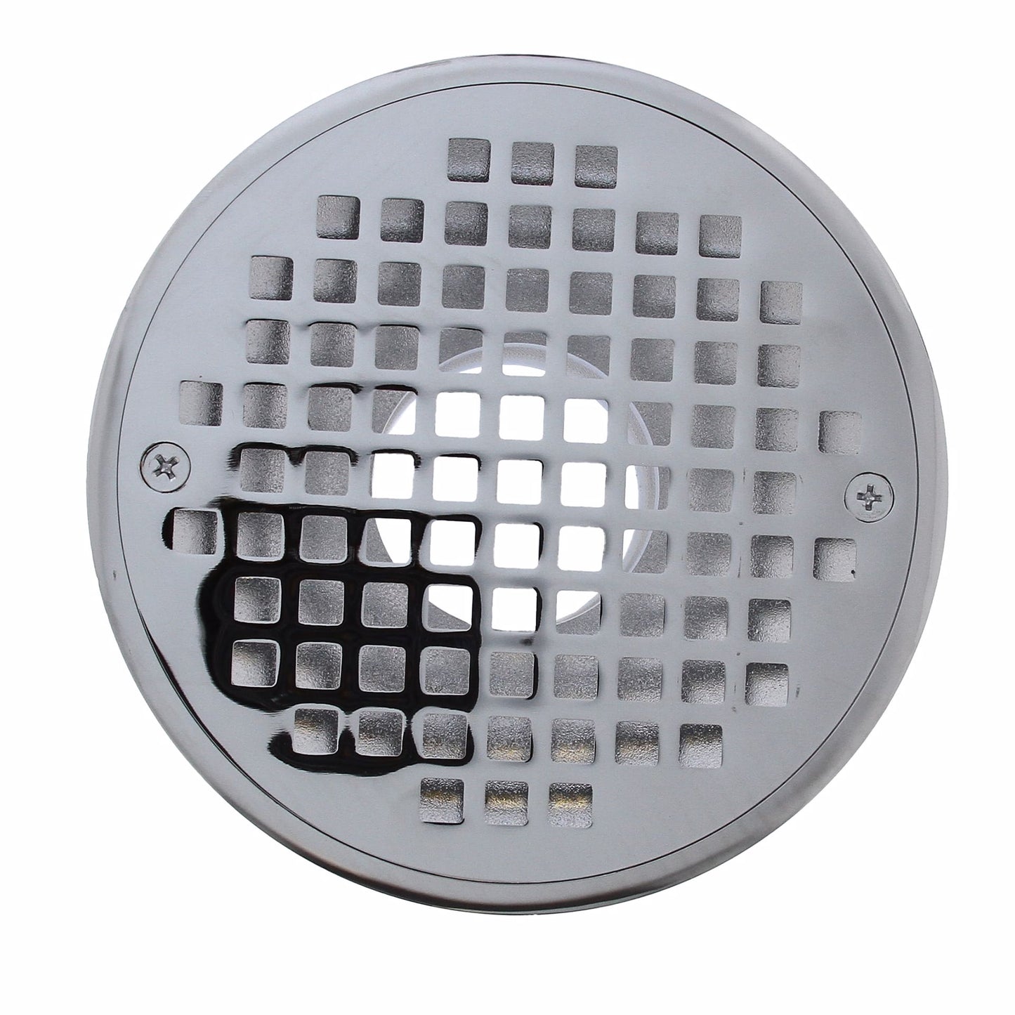 Jones Stephens D50720 2" PVC Shower Drain with 2" Brass Spud and 6" Round Chrome Plated Strainer