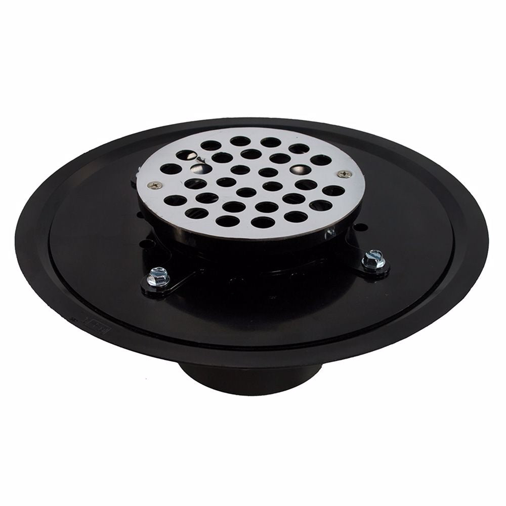 Jones Stephens D51038 3" Heavy Duty ABS Drain Base with 3-1/2" Plastic Spud and 6" Stainless Steel Strainer
