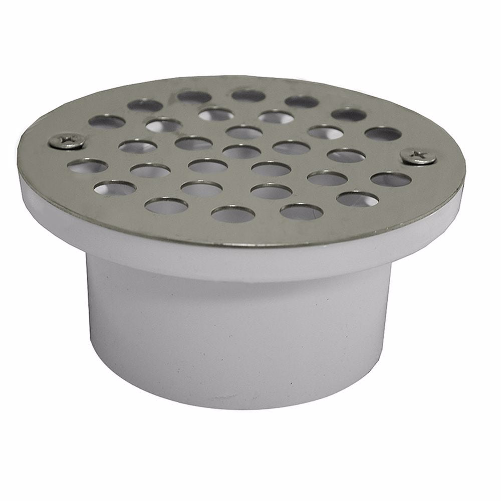 Jones Stephens D54013L 2" x 3" General Purpose PVC Drain with Long Body and Nickel Bronze Strainer