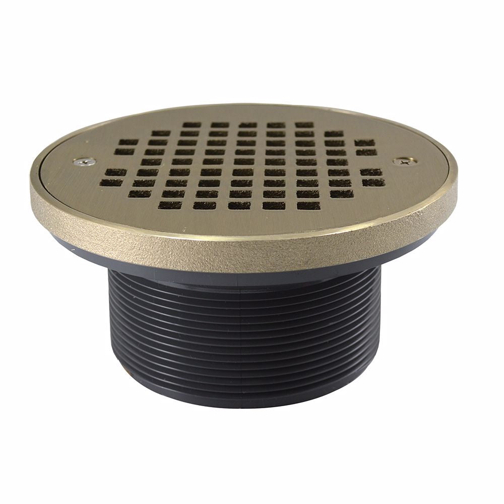 Jones Stephens D56409 4" IPS PVC Spud with 6" Nickel Bronze Strainer with Ring