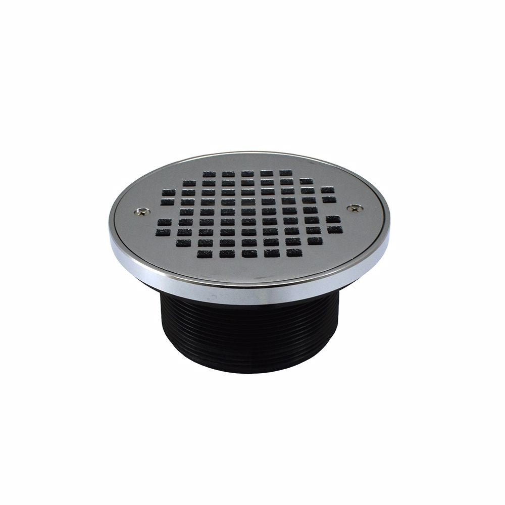 Jones Stephens D57208 4” ABS Spud with 6-1/8” Chrome Plated Strainer and Grout Ring