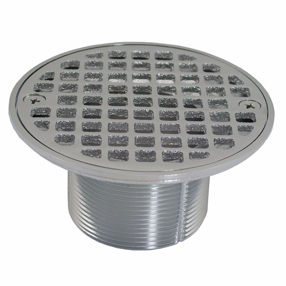 Jones Stephens D60981 2" IPS Metal Spud with 4" Chrome Plated Round Cast Strainer