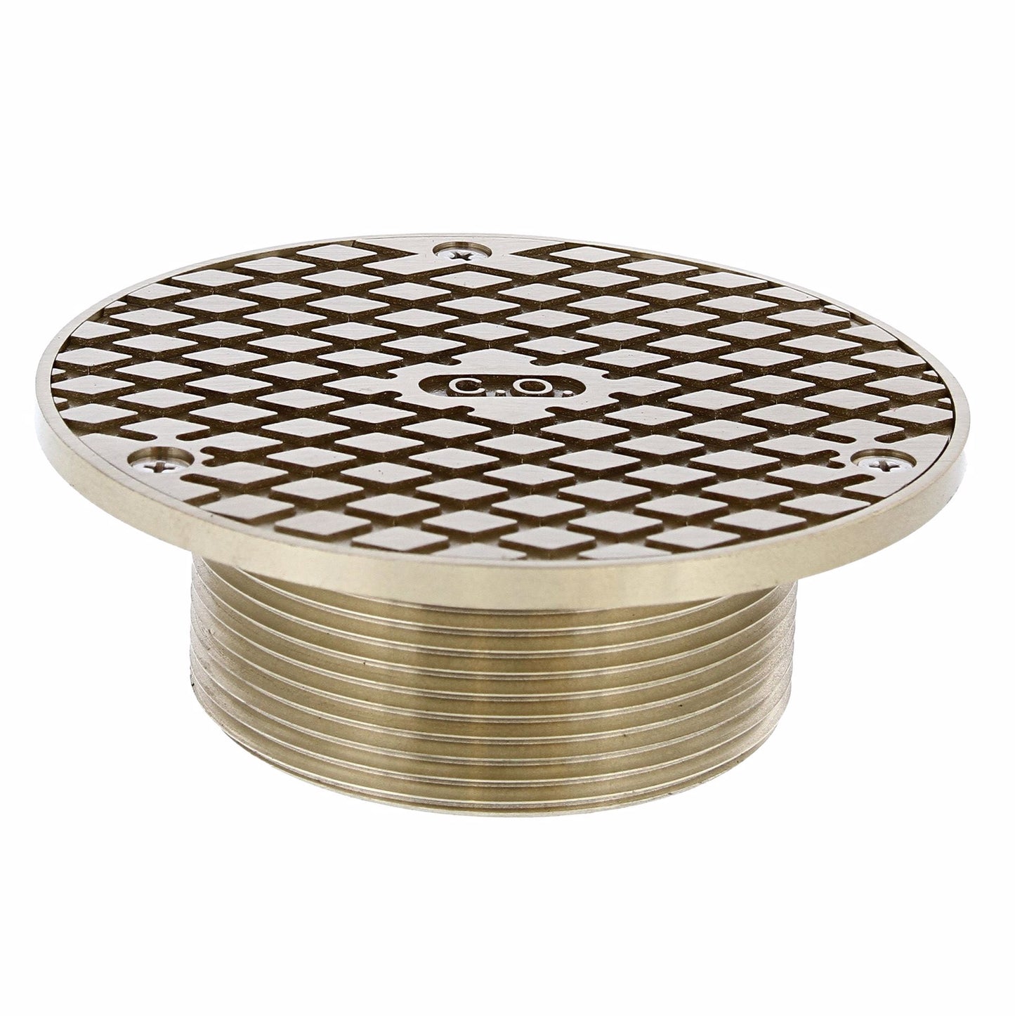 Jones Stephens D62601 4" Adjustable Cleanout 4" Spud with 6" Gasket Connection with 5" Nickel Bronze Cover