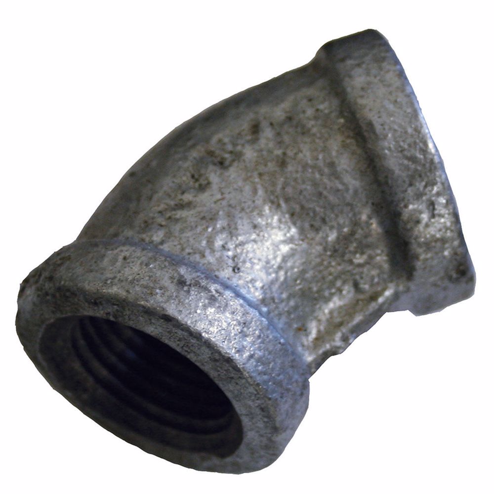 Jones Stephens G2900100 3/4" Galvanized Iron 45° Elbow, Banded