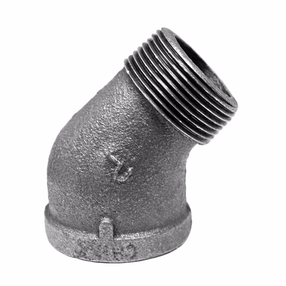 Jones Stephens G2950050 1/2" Galvanized Iron 45° Street Elbow, Banded