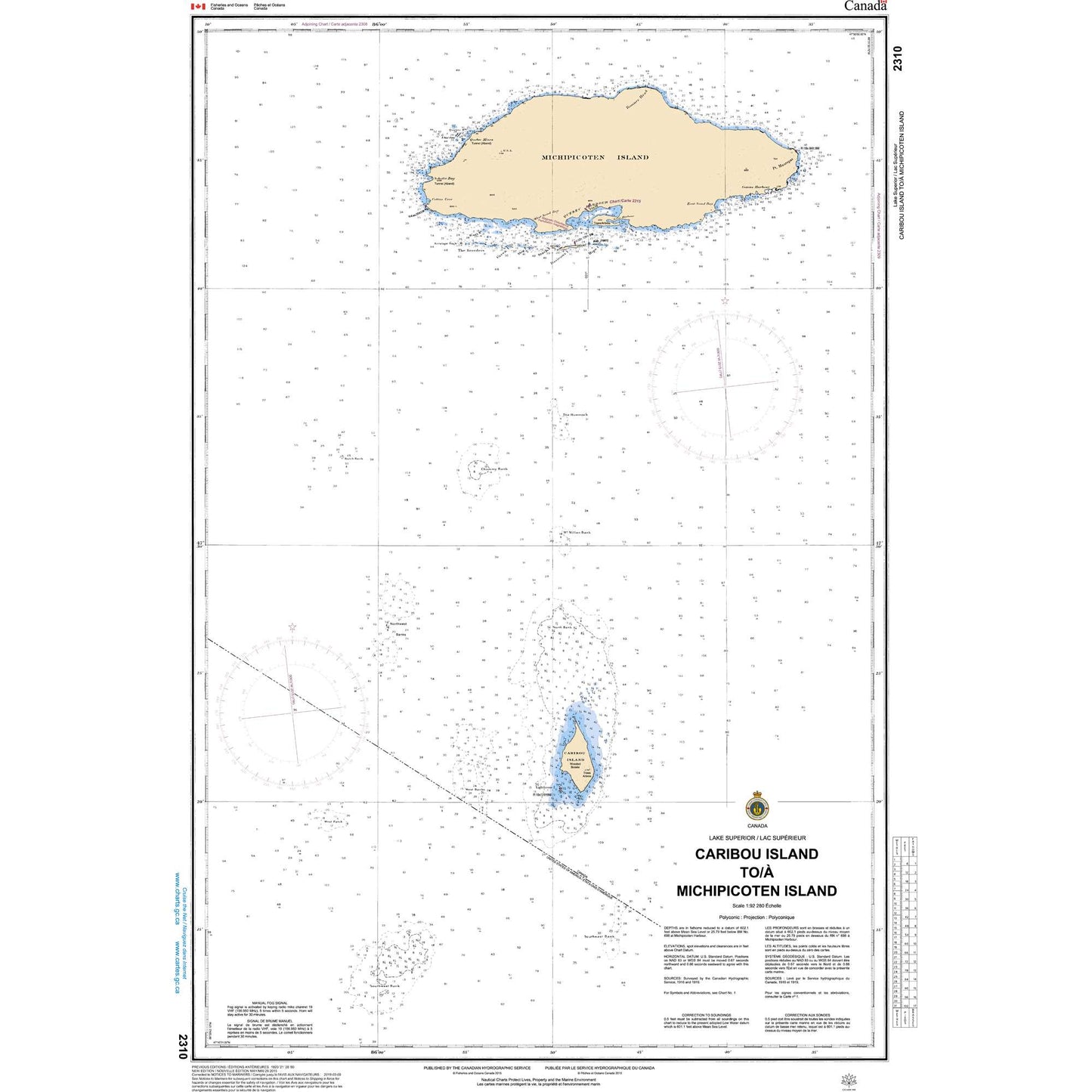 Paradise Clay CAN2310 CHS Chart Caribou Island to Michipicoten Island