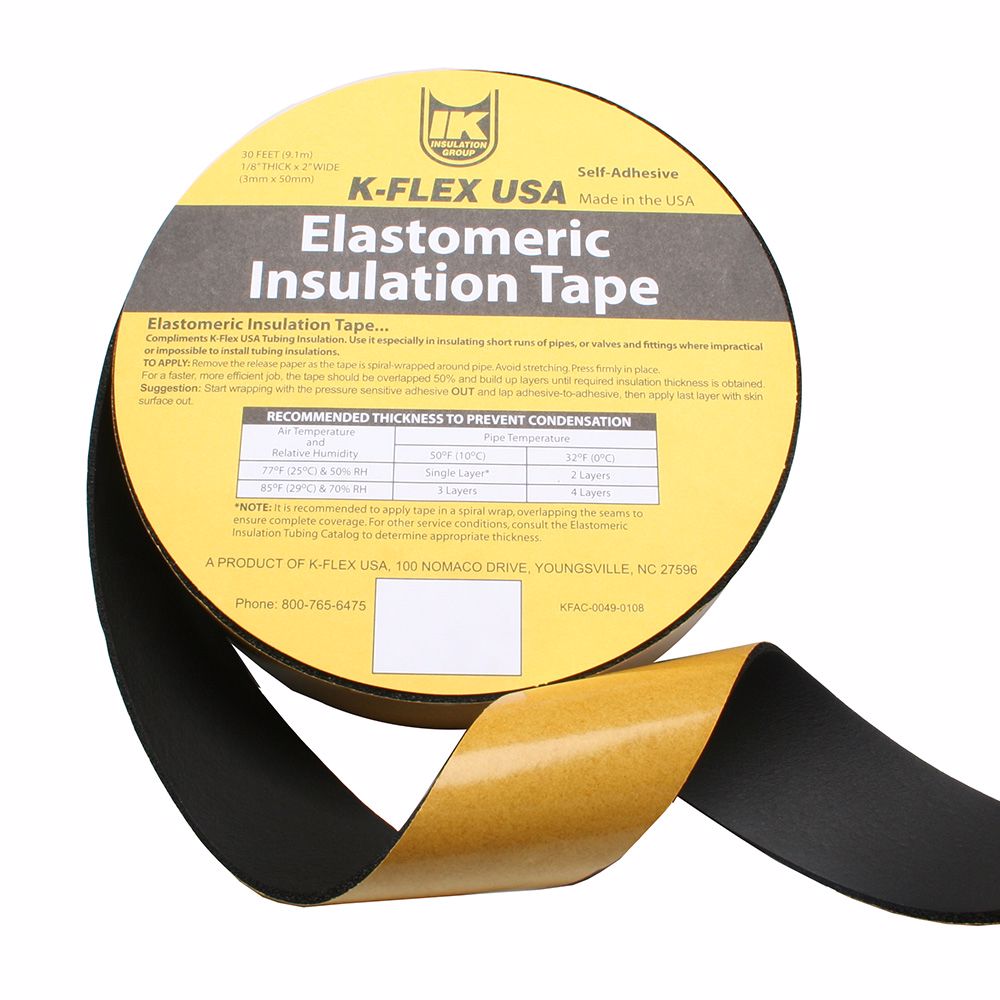 Jones Stephens INT002 1/8” x 2” x 30’ Foam Insulation Tape, Black