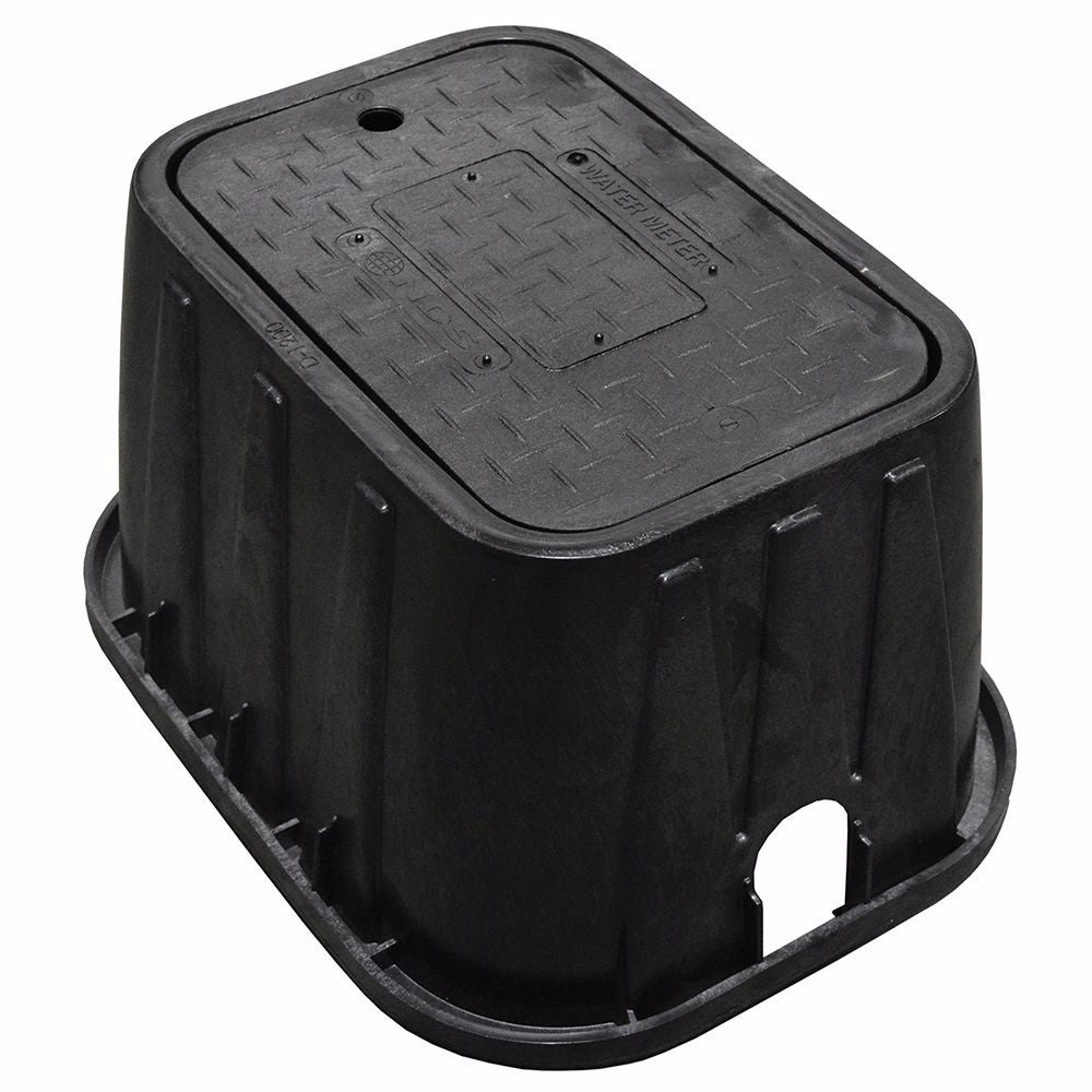 Jones Stephens M12009 12" Water Meter Box and Solid Black Lid