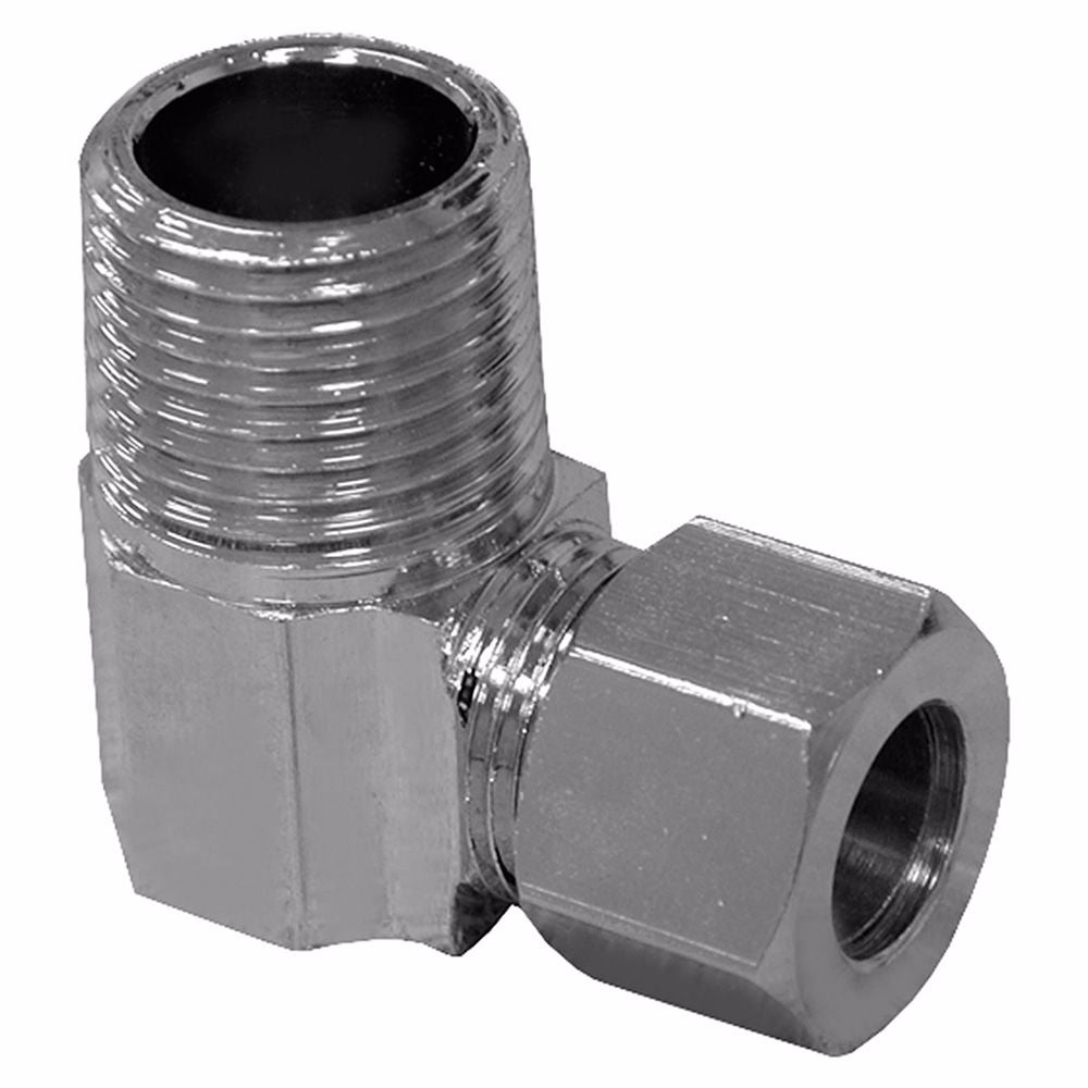 Jones Stephens N69066LF 3/8" x 3/8" Chrome Plated Compression x Male 90° Elbow