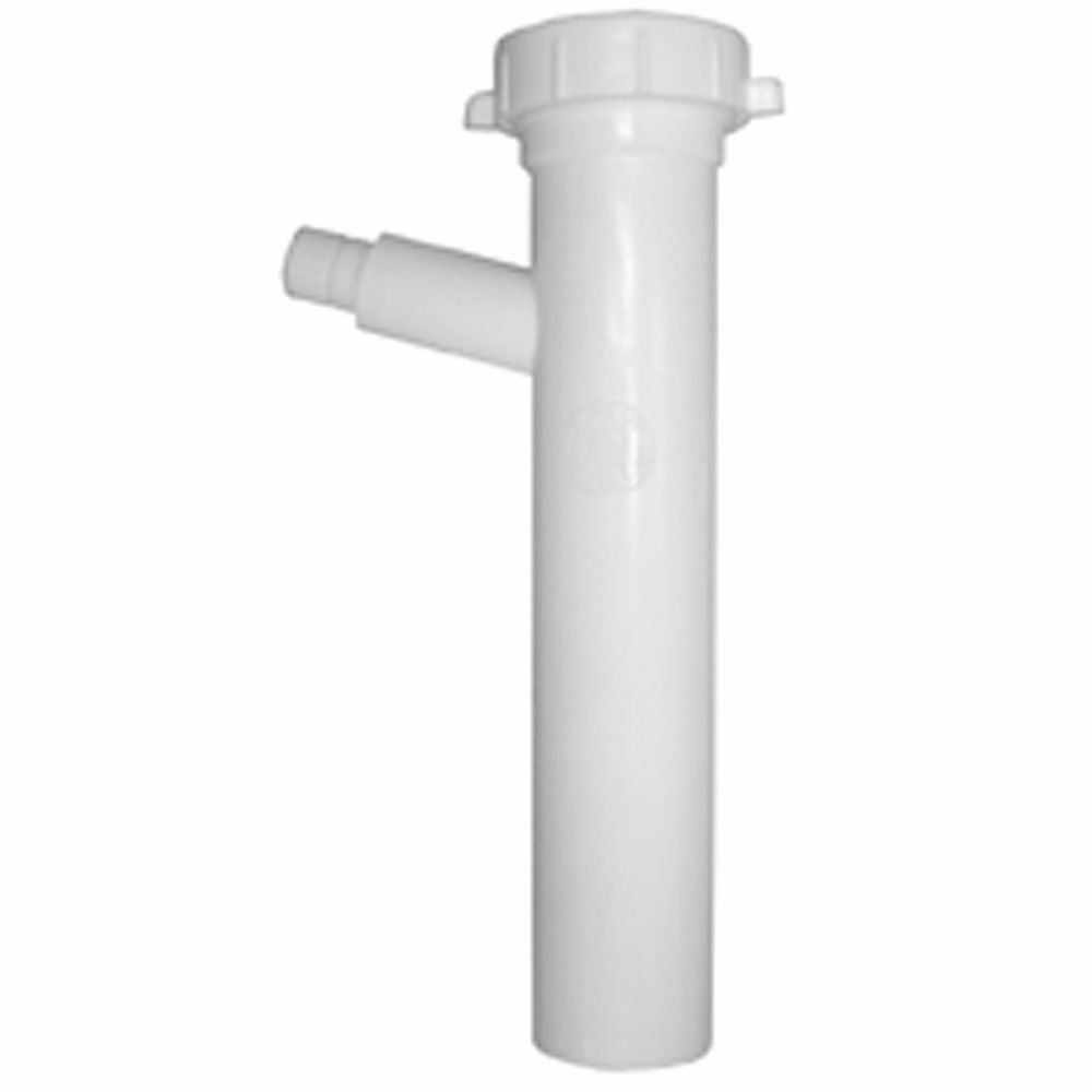 Jones Stephens P37030 1-1/2" x 8" x 3/4" White Plastic Slip Joint Dishwasher Tailpiece