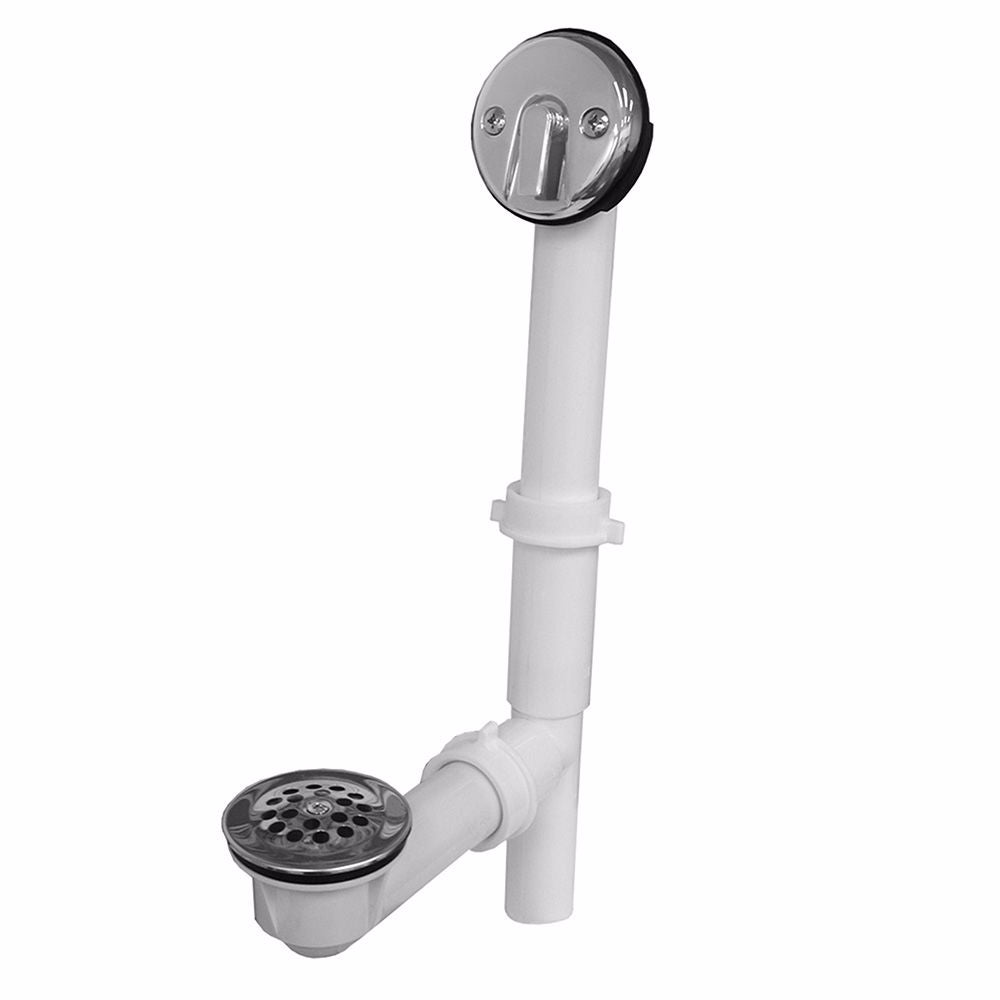 Jones Stephens P37509 Chrome Plated Two-Hole Trip Lever Bath Waste Kit, Tubular Full Kit, Plastic