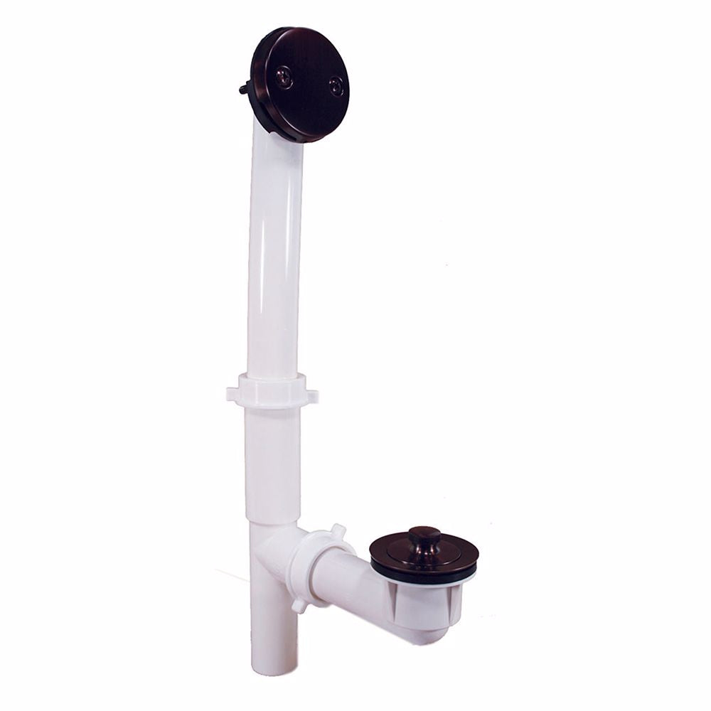 Jones Stephens P3750WB Old World Bronze Two-Hole Lift and Turn Bath Waste Kit, Tubular Full Kit, PVC