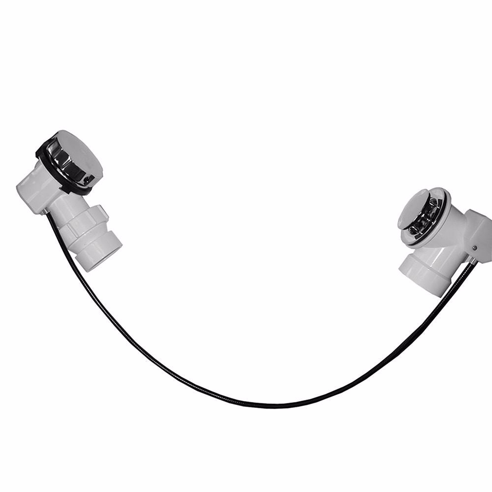 Jones Stephens P37550 Chrome Plated 27" Cable Drive Toe Touch Bath Waste Kit, PVC