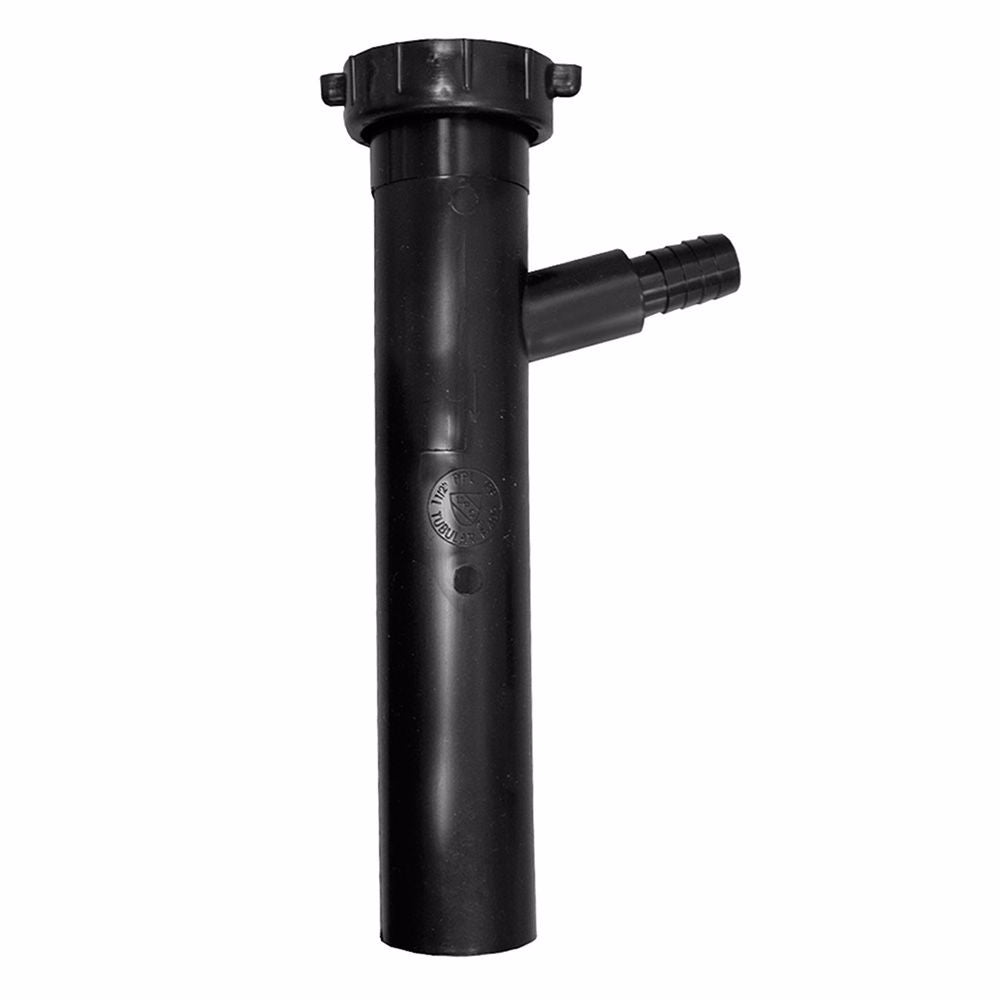 Jones Stephens P39013 1-1/2" x 8" x 1/2" Black Plastic Direct Connection Dishwasher Tailpiece