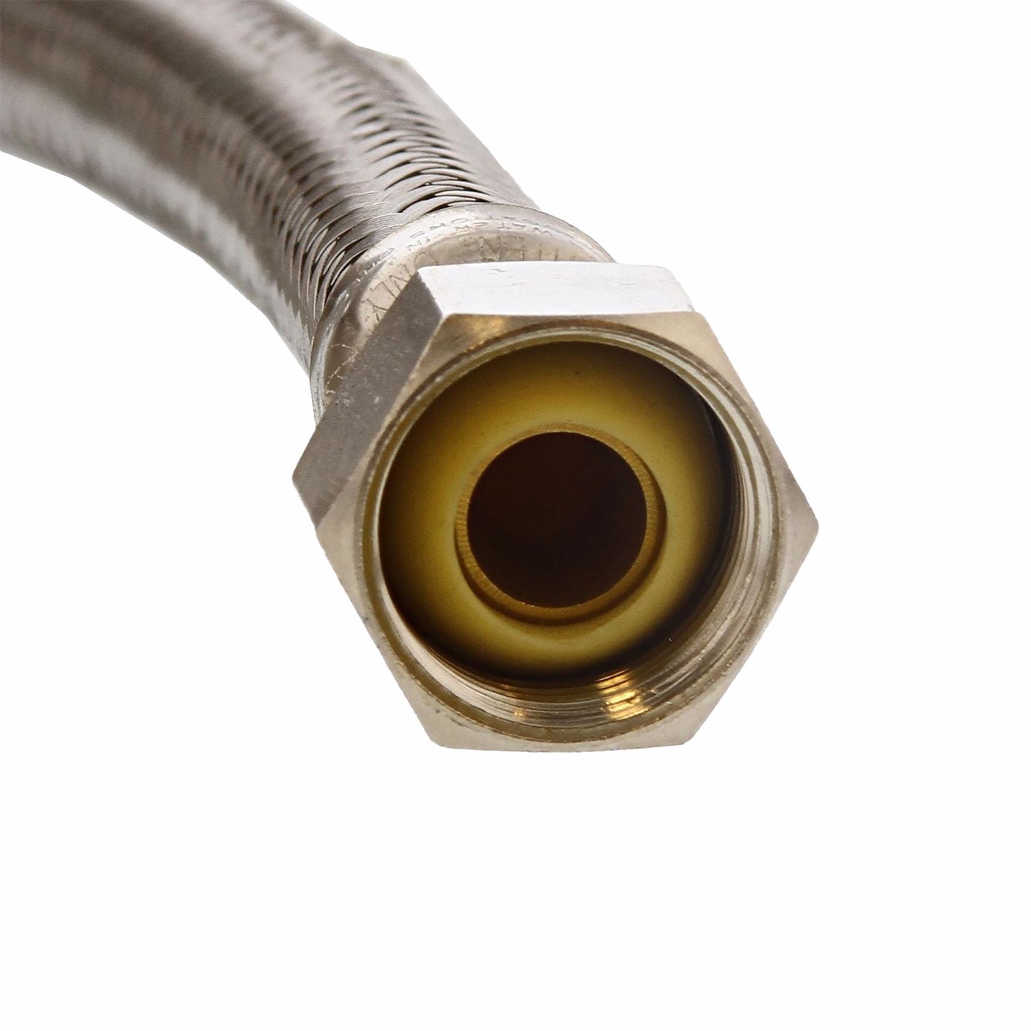 Jones Stephens S04238 1/2" Compression x 3/8" Compression x 72” Braided Stainless Steel Dishwasher Connector with 3/8” MIP 90° Elbow