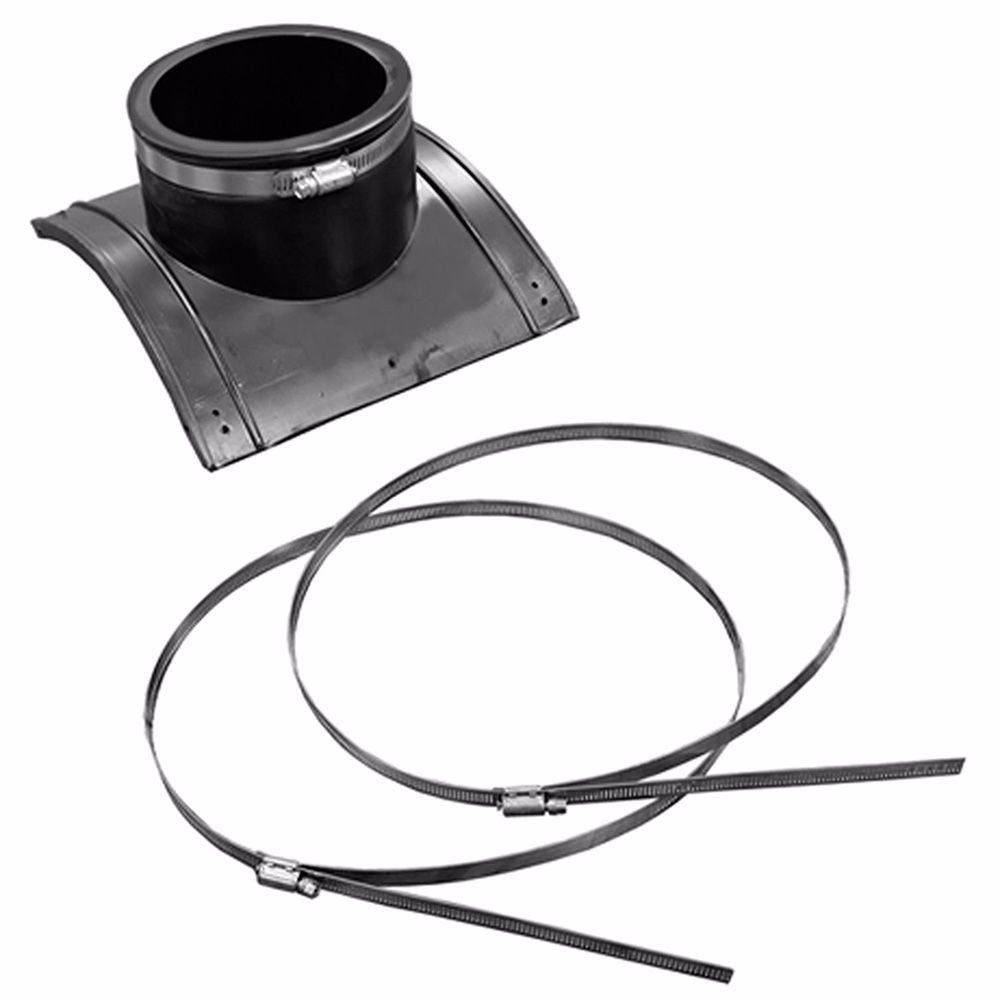 Jones Stephens S26001 Flexible PVC Saddle Tee, 4" Plastic - 12" Clay Saddle x 4" Sch. 40 Cast Iron or SDR35 Inlet