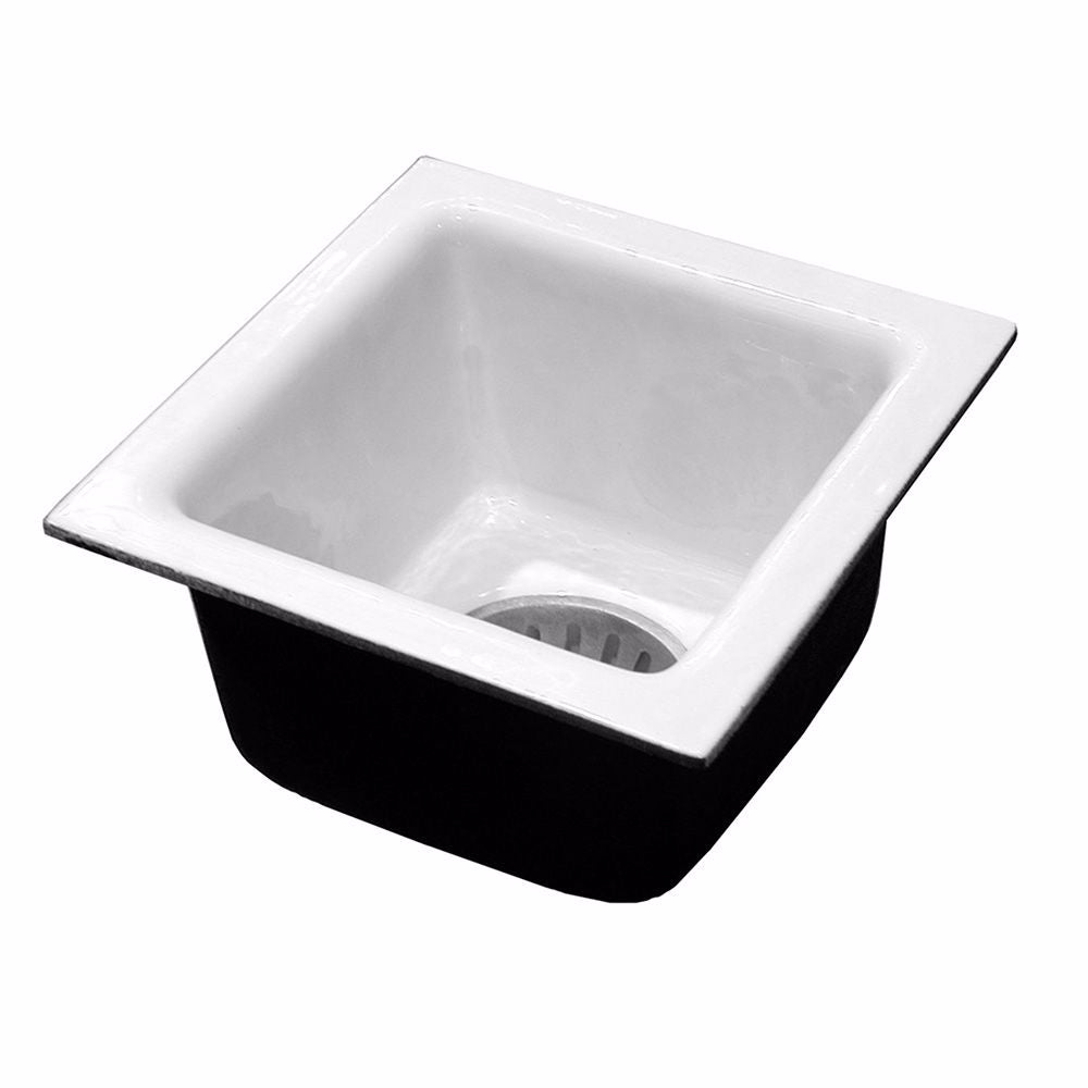 Jones Stephens S55112 2" No Hub Porcelain Coated Floor Sink, 6" Deep