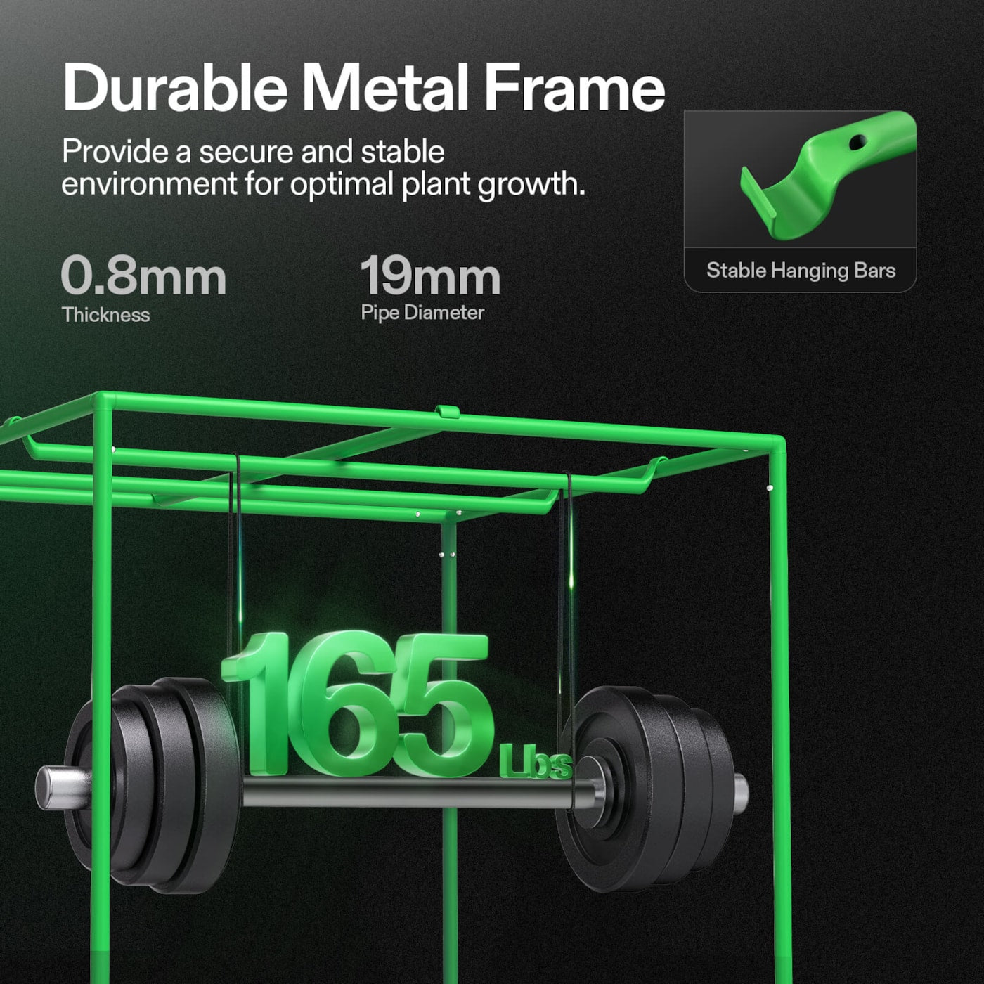 Vivosun Grow Tent 5x5 S558, 6-10 Plants Use, 600D Light-proof Oxford, 60' x 60' x 80', For Indoor Plants Growing