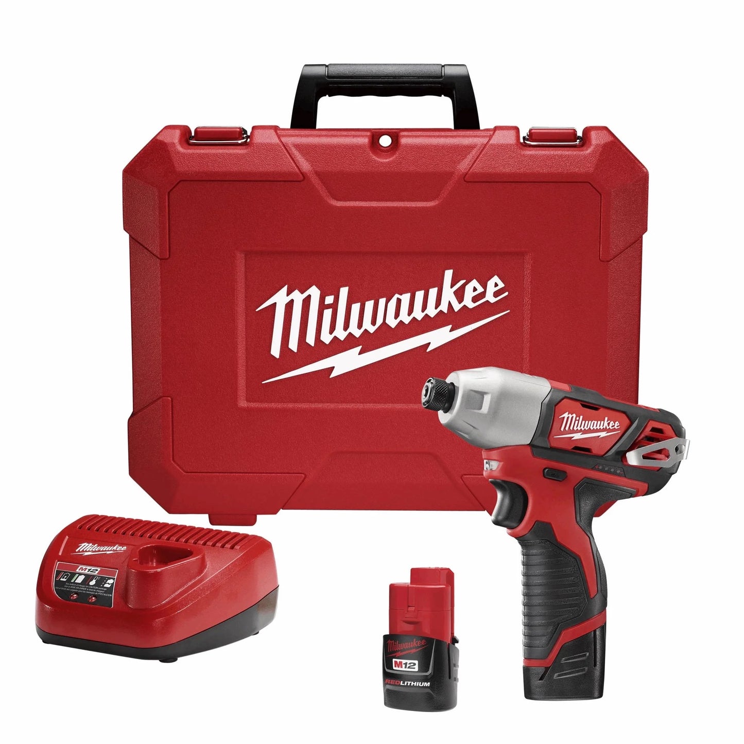 Milwaukee Tool 2462-22 M12 1/4" Hex Cordless Impact Driver Kit, 1 EA