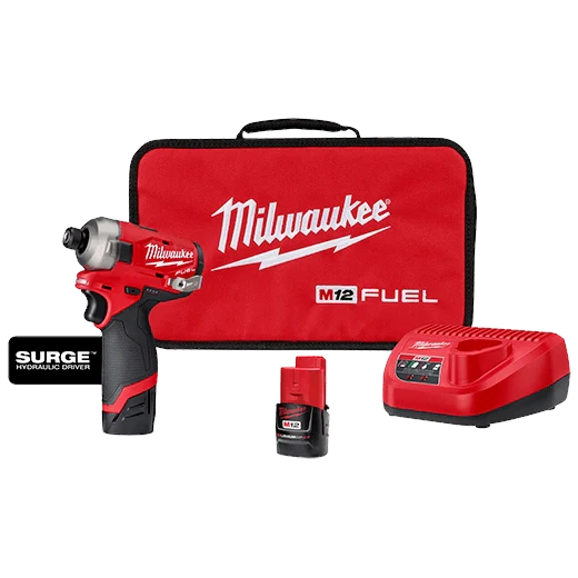 Milwaukee Tool 2551-22 M12 FUEL™ SURGE™ 1/4" Hex Hydraulic Driver Kit, 1 EA