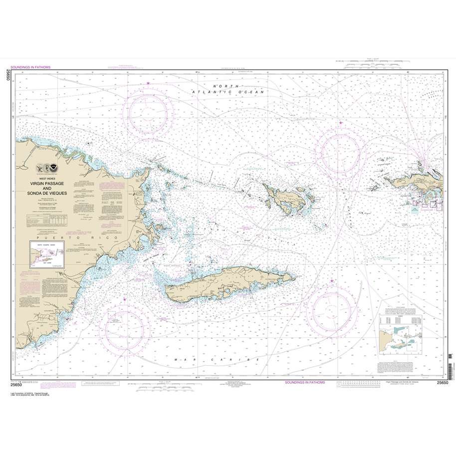 Paradise Clay NO_25650 HISTORICAL NOAA Chart Virgin Passage and Sonda de Vieques