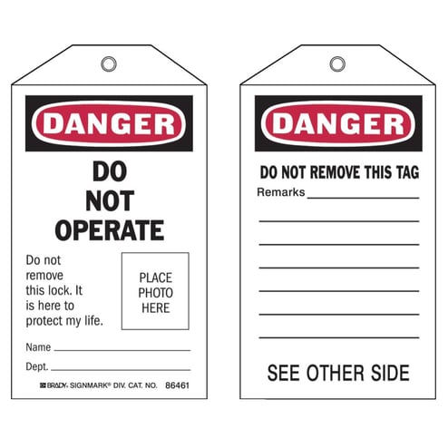 BRADY® 65501 Self-Laminating Tags B-851 5 3/4In H X 3In W (10 EA)
