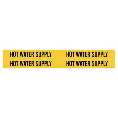 BRADY® 7149-4 Self-Sticking Pipe Marker Hot Water Supply