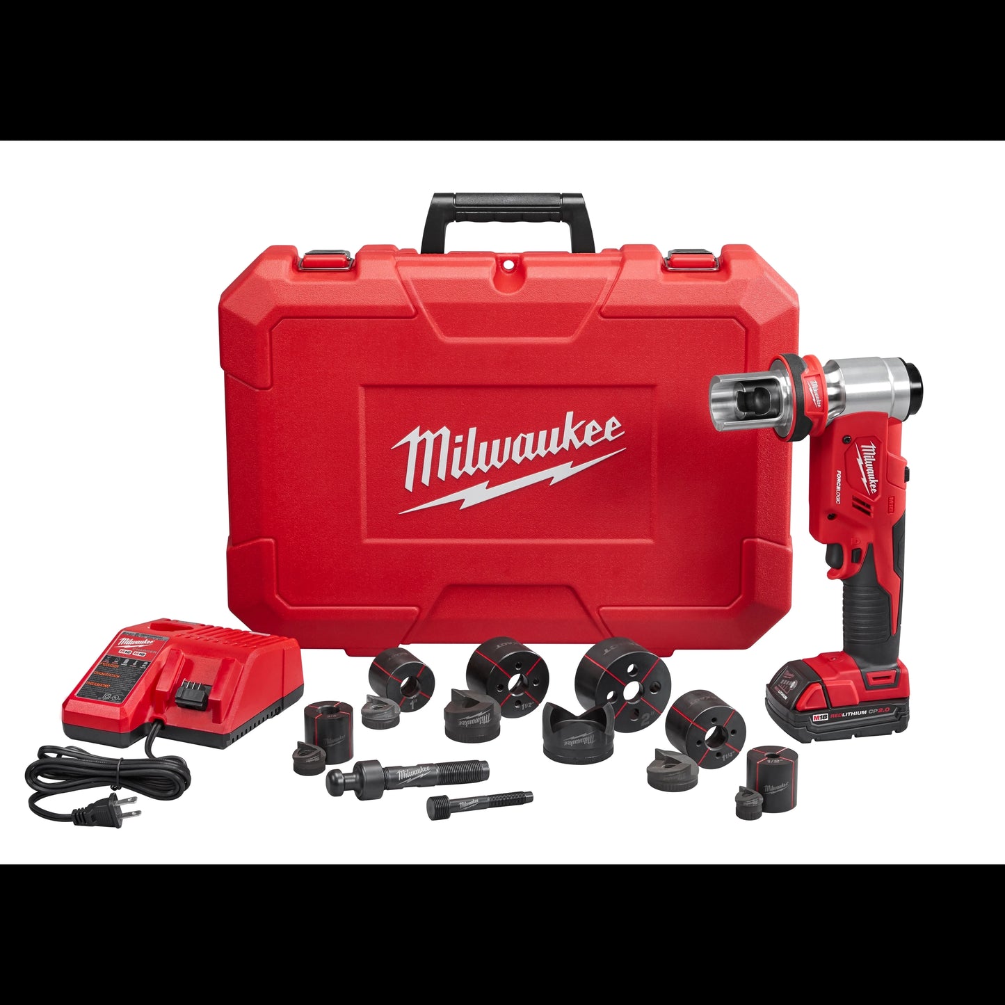 Milwaukee Tool 2677-21 M18 FORCE LOGIC 6 Ton Knockout Tool Kit (1/2" - 2"), 1 EA