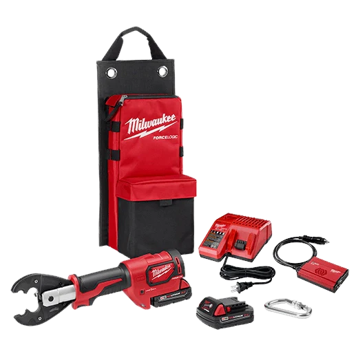 Milwaukee Tool 2678-22BG M18™ FORCE LOGIC™ 6T Utility Crimper Kit with D3 Grooves and Fixed BG Die, 1 EA