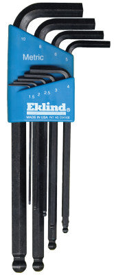 EKLIND TOOL 13609 9-Pc Metric Ball-Hex-L-Wrench Key Set Long Se