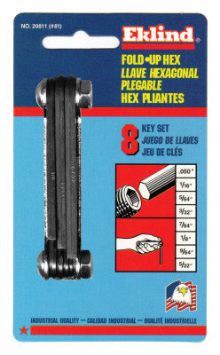 EKLIND TOOL 20811 #81 .05-5/32 Fold-Up Hexkey Set
