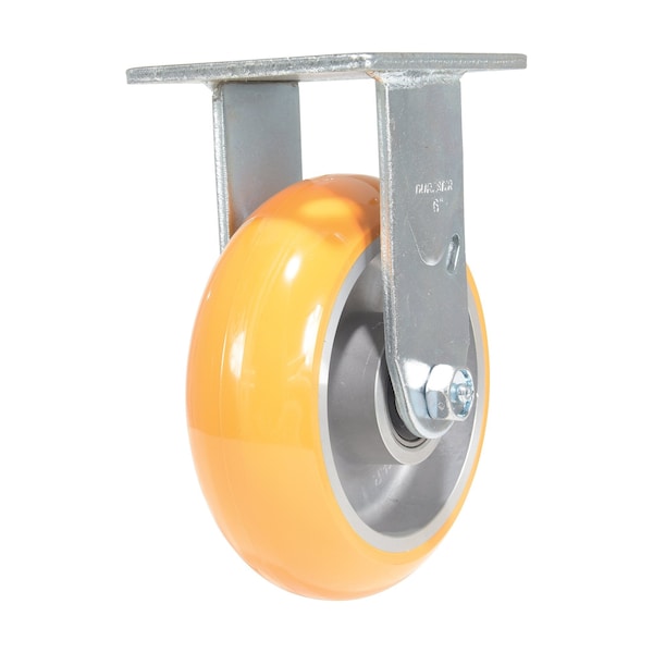 Vestil CST-F34-6X2SI-R Polyurethane Rigid Caster 6 In. Diameter x 2 In. Width 1250 Lb. Capacity Butterscotch/Silver