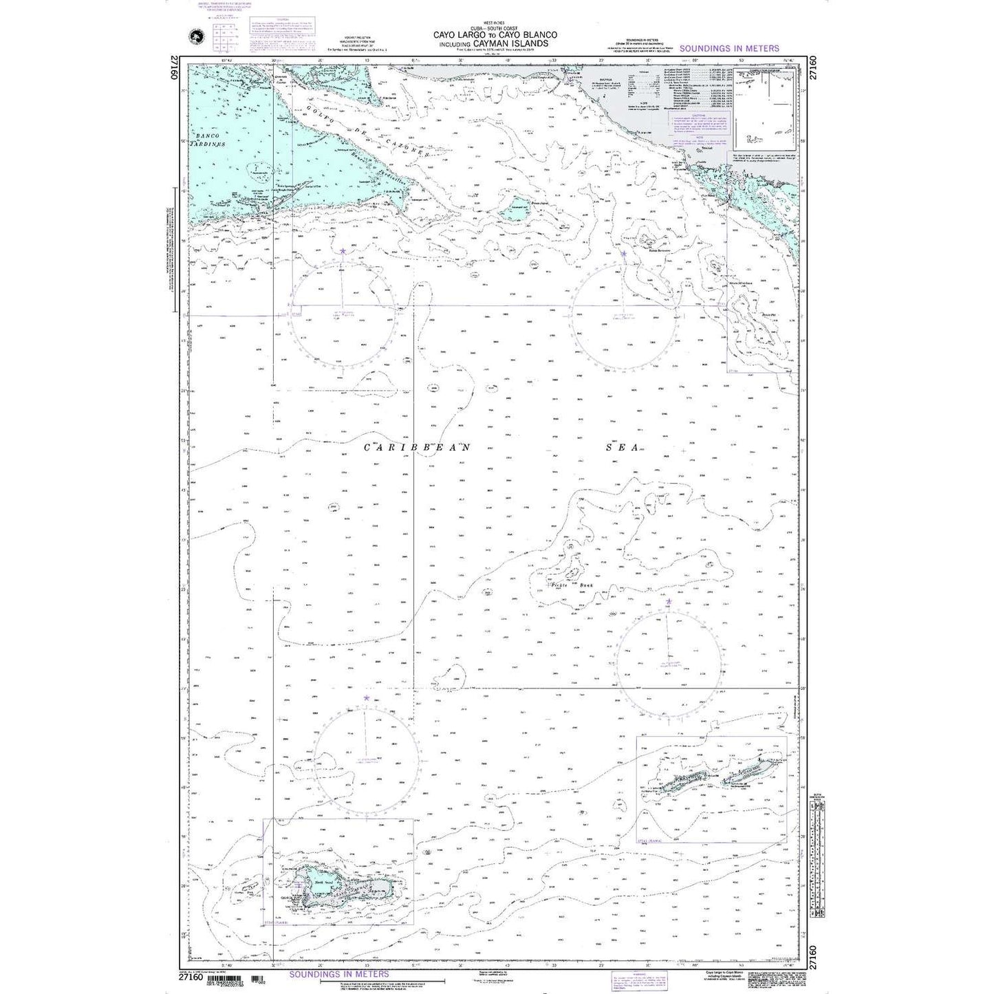 Paradise Clay NGA_27160 NGA Chart Cayo Largo to Cayo Blanco Including Caym