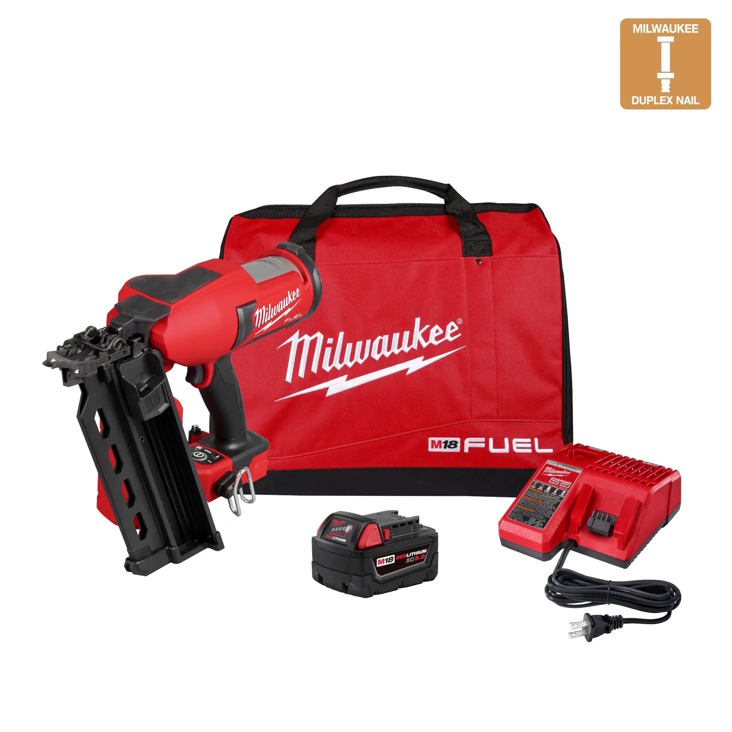 Milwaukee Tool 2844-21 M18 FUEL™ Duplex Nailer Kit, 1 ST
