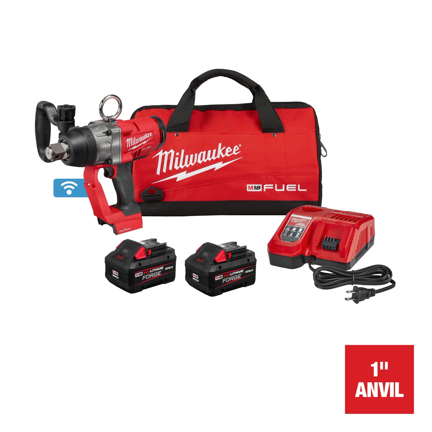 Milwaukee Tool 2867-22 M18 FUEL™ 1" High Torque Impact Wrench w/ ONE-KEY™ Kit, 1 EA