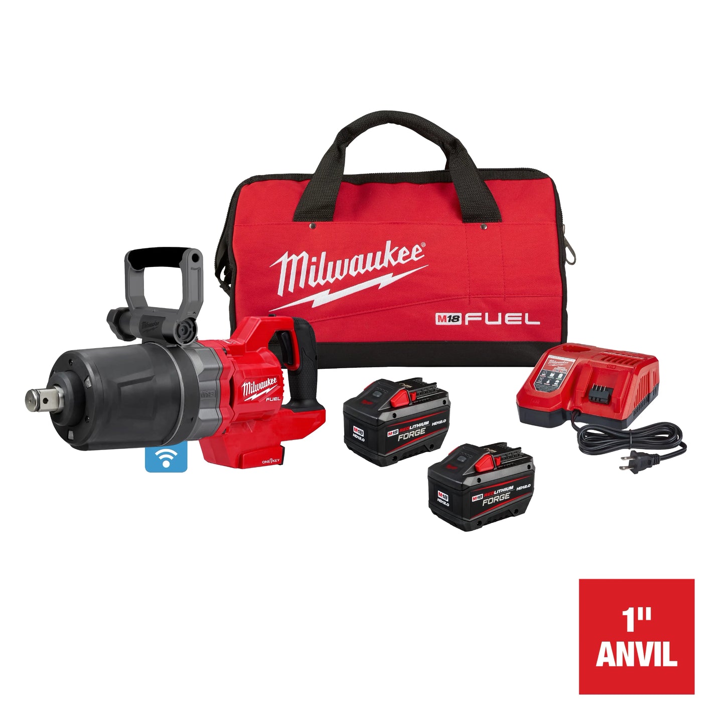 Milwaukee Tool 2868-22HD M18 FUEL™ 1" D-Handle High Torque Impact Wrench w/ ONE-KEY™ Kit, 1 EA