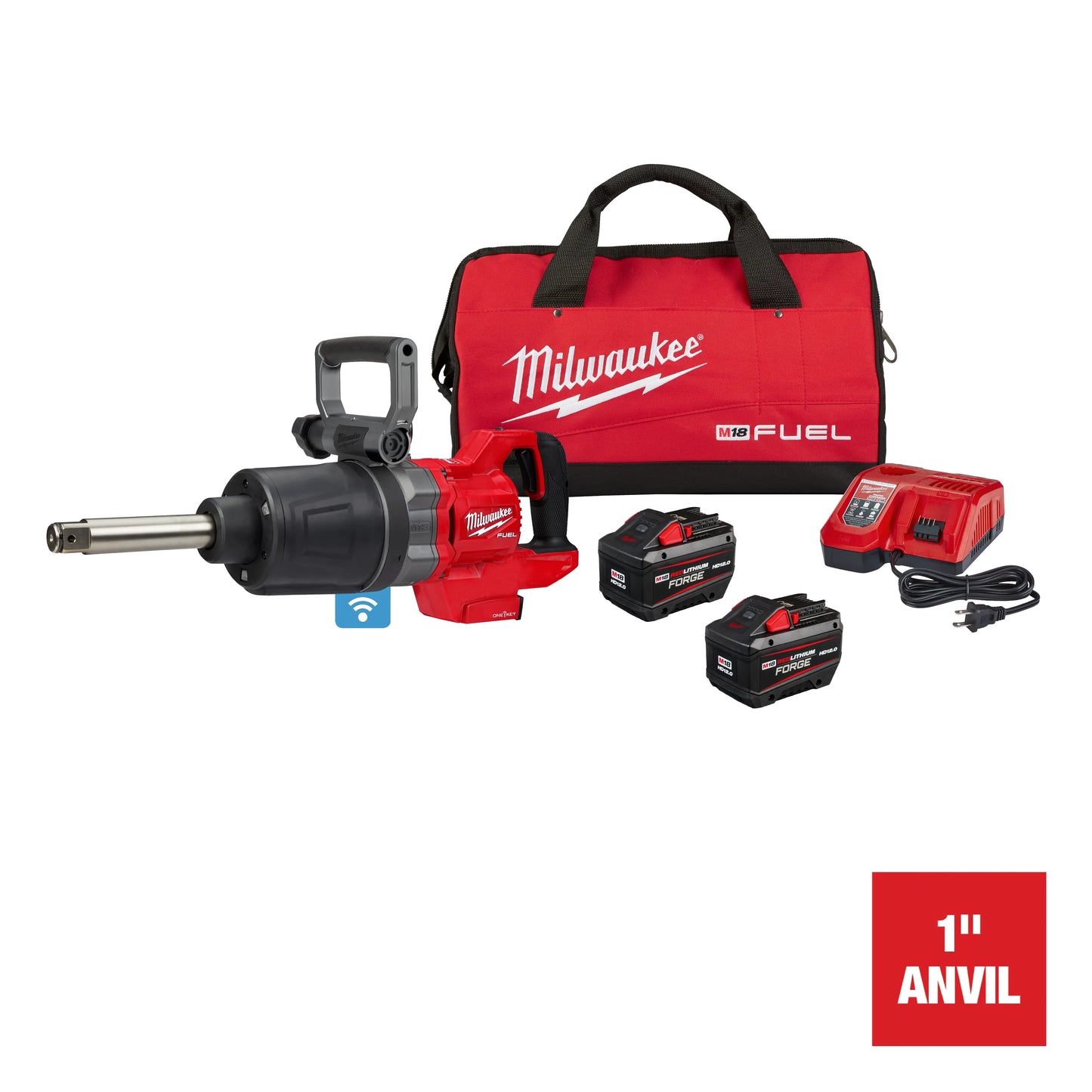 Milwaukee Tool 2869-22HD M18 FUEL™ 1" D-Handle Ext. Anvil High Torque Impact Wrench w/ ONE-KEY™ Kit, 1 EA