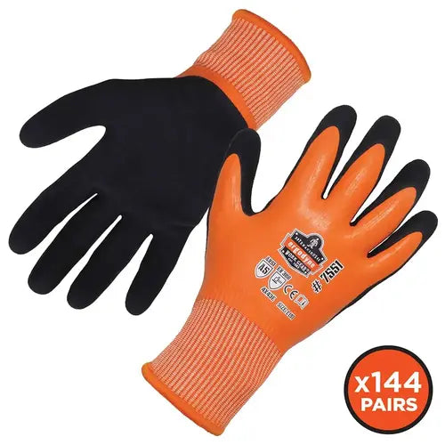 Ergodyne 17992 ProFlex 7551 Coated Cut-Resistant Winter Work Gloves - ANSI A5, EN 388: 4X43E, Waterproof