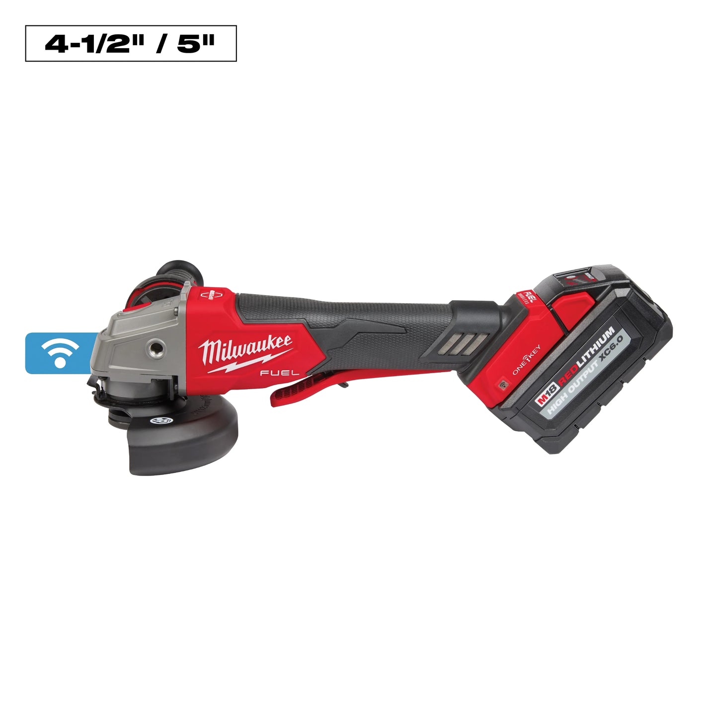 Milwaukee Tool 2882-22 M18 FUEL™ 4-1/2" / 5" Braking Grinder w/ ONE-KEY™ Paddle Switch, No Lock, 1 EA