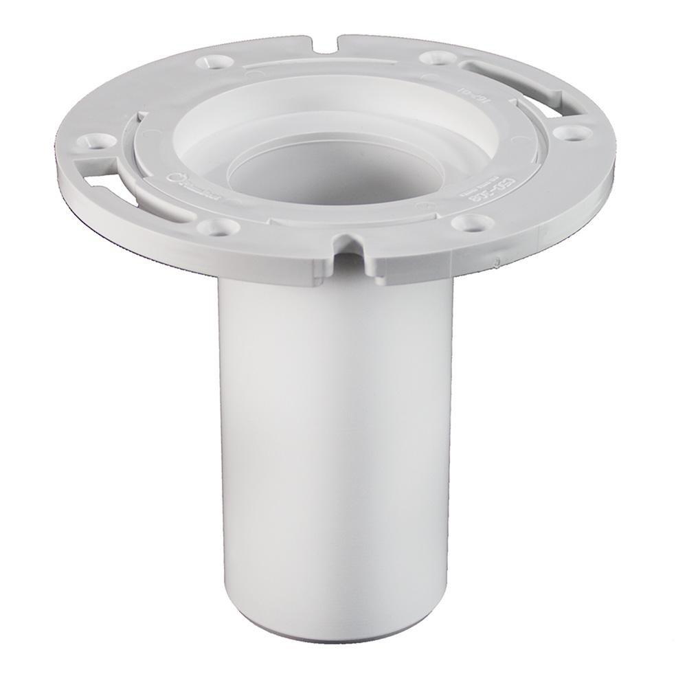 Jones Stephens C50308 3" PVC Closet Flange with 6" Barrel and Plastic Ring