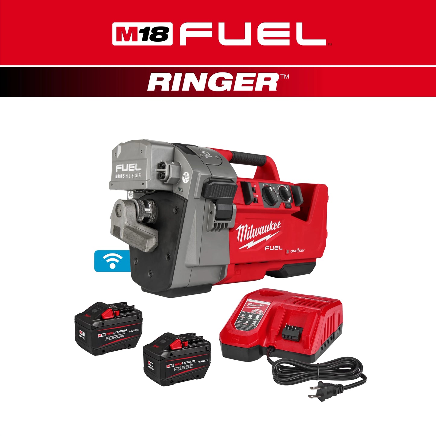 Milwaukee Tool 2928-22 M18 FUEL™ RINGER™ Roll Groover for 2” – 6” Sch 10/40, 1 EA