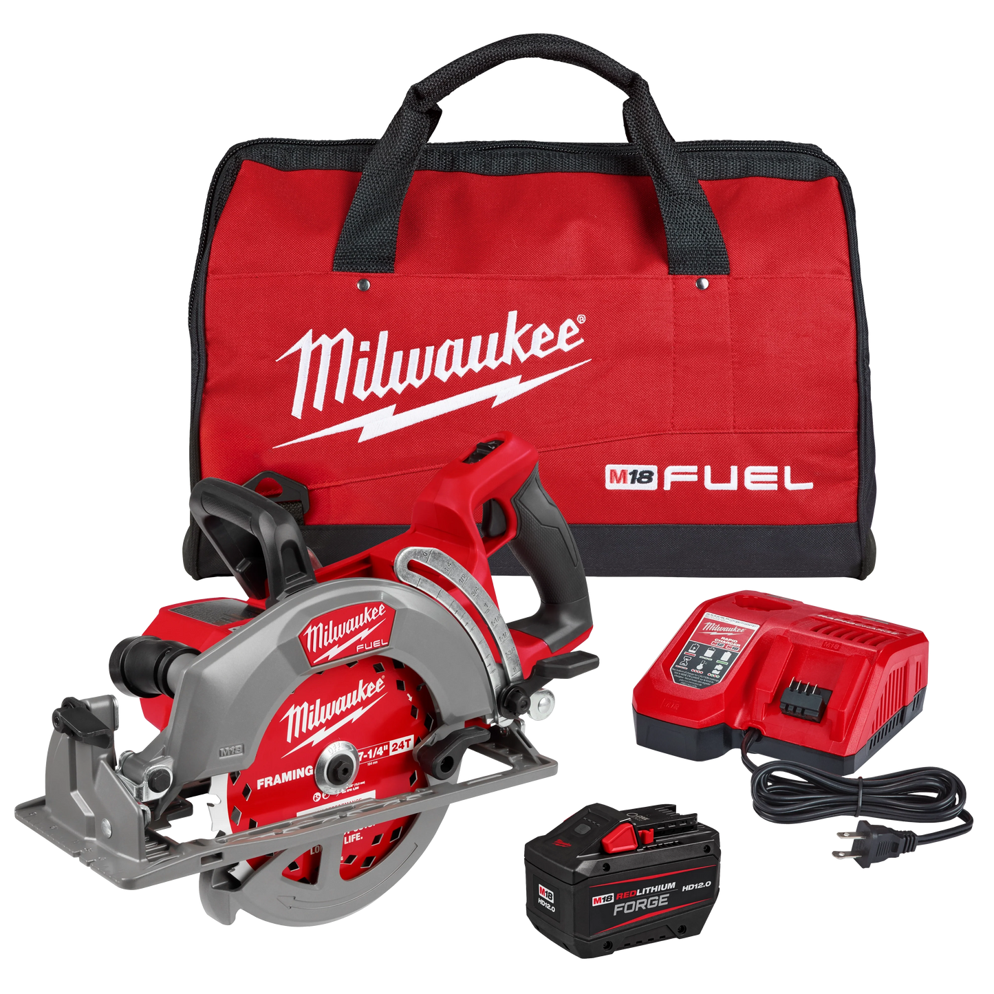 Milwaukee Tool 2930-21HD M18 FUEL™ 7-1/4" Rear Handle Circular Saw Kit, 1 ST