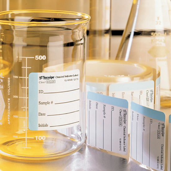 SOS Cleanroom Texwipe TX522A Pre-Printed Sterilization Indicator Labels 2.0" x 2.0" Autoclave - Case