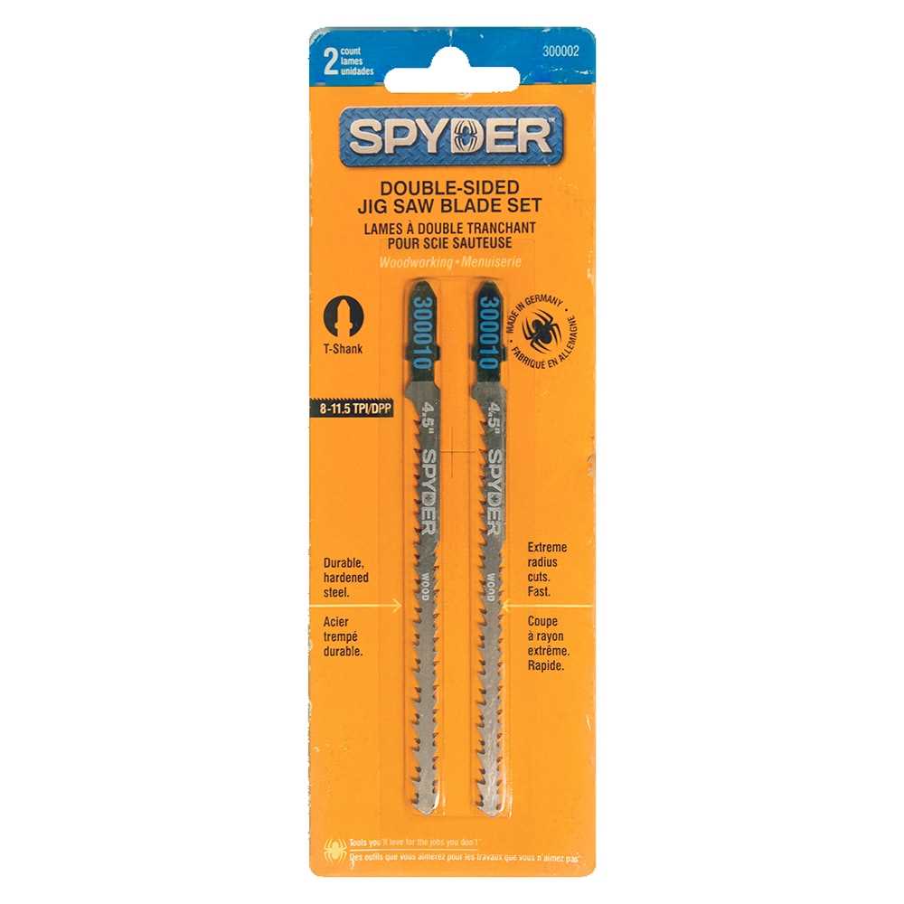 Spyder 300002 Spyder Double-Sided 4-1/2-In 10-Tpi T-Shank Chrome/Vanadium Blade Set (2-Pack)