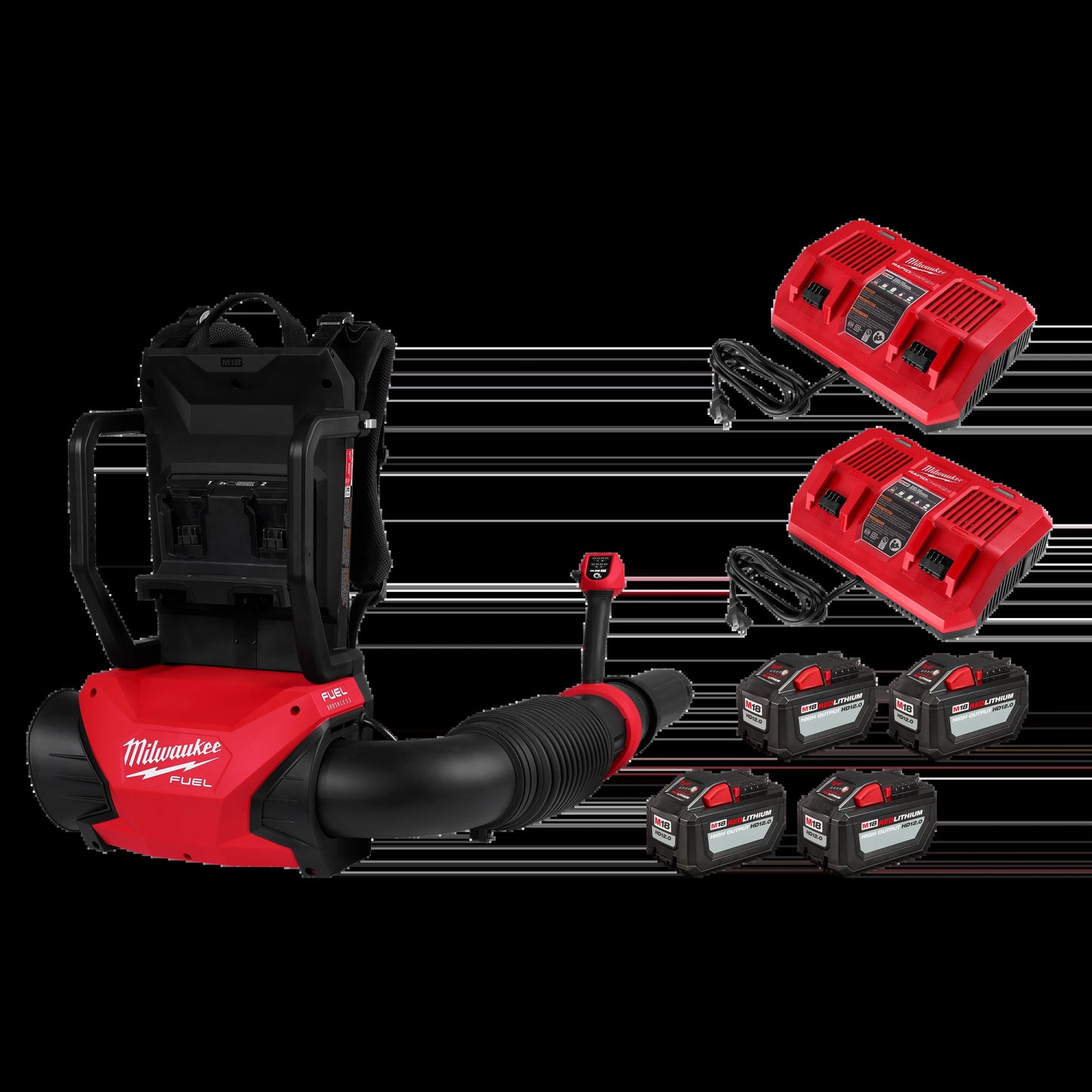 Milwaukee Tool 3009-24HD M18 FUEL Dual Battery Backpack Blower Kit, 1 EA