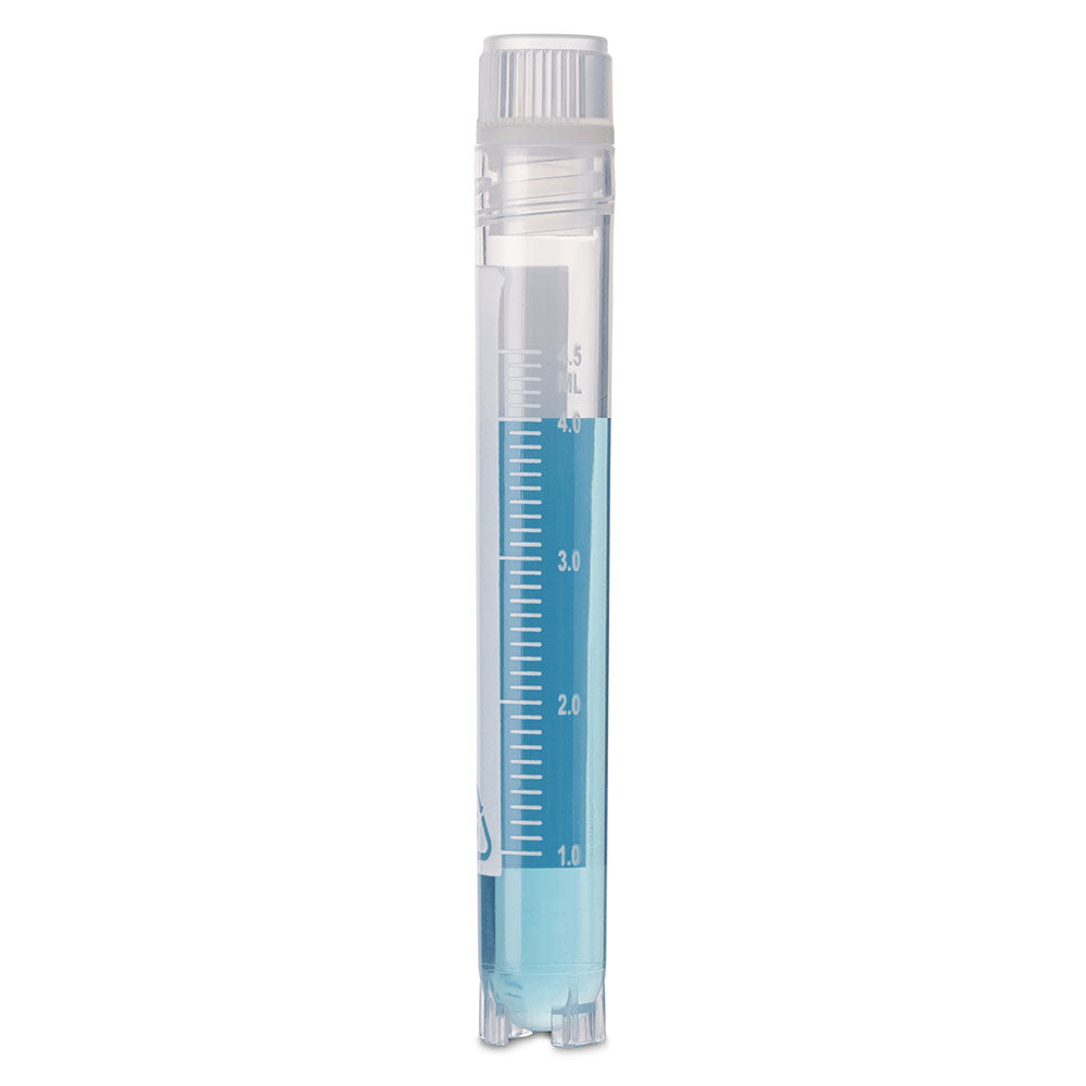 Globe Scientific 3034-5 Cryogenic Vials 5.0ml Sterile Internal Threads Attached Screwcap with O-ring seal RB SS PG WS