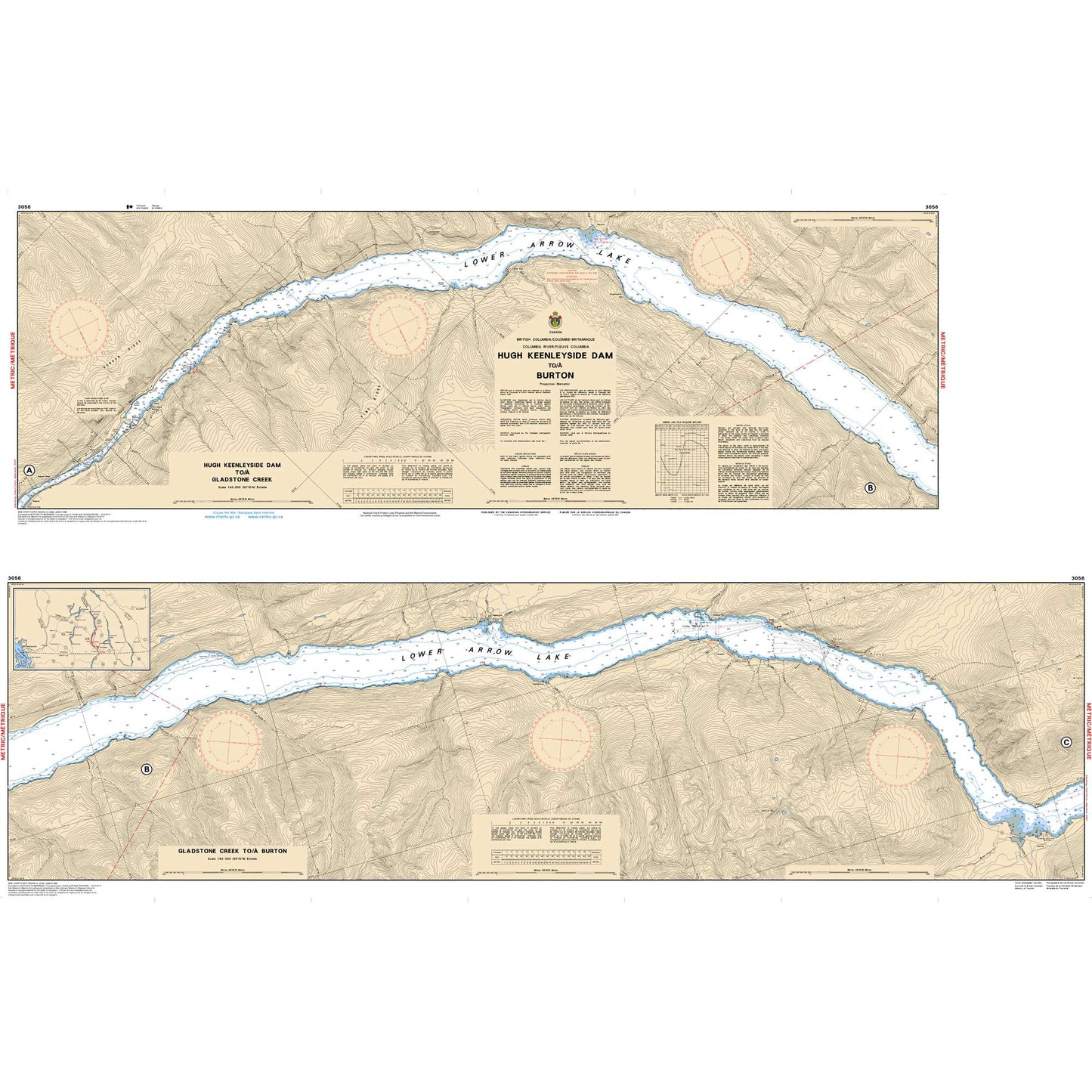 Paradise Clay CAN3056 CHS Chart Hugh Keenleyside Dam to/ Burton