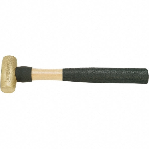 American Hammer AM15BRXWG Dead Blow Hammer, 24 oz Head, 1-1/2" Face Dia, Brass Head